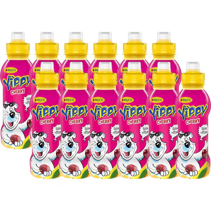 Rauch Yippy Kirazlı Meyve Suyu | Meyveli Renkli Çocuk İçeceği | 5 vitamin ve kalsiyum | 12 x 330 ml PET şişe
