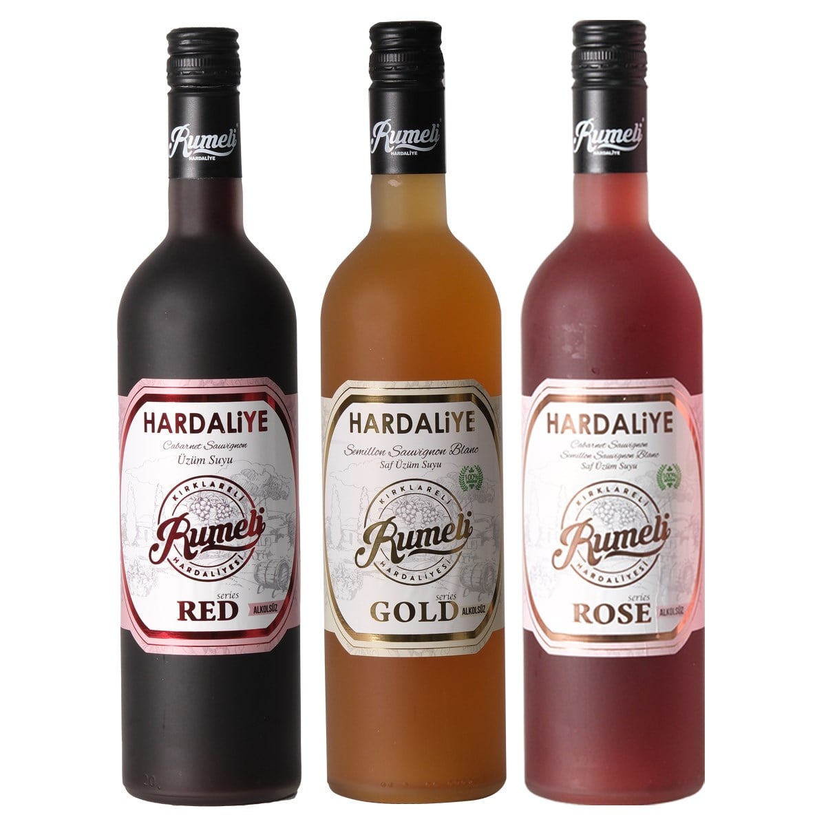 Rumeli Hardaliye Üçlü Deneme Seti - Red & Gold & Rose (3 x 750 ml)