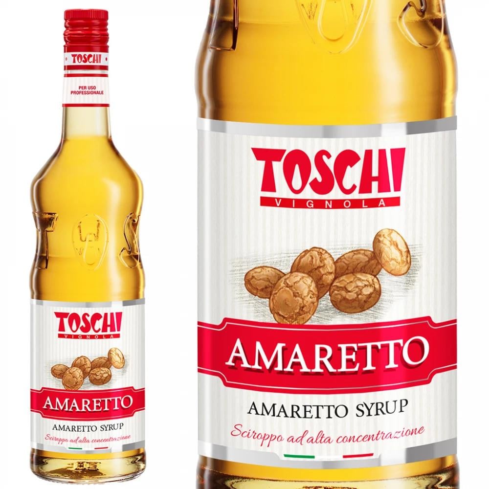 TOSCHI Amaretto Şurubu | Yüksek Konsantre | Katkısız ve Glutensiz | İtalya Ürünü | 1000 ml