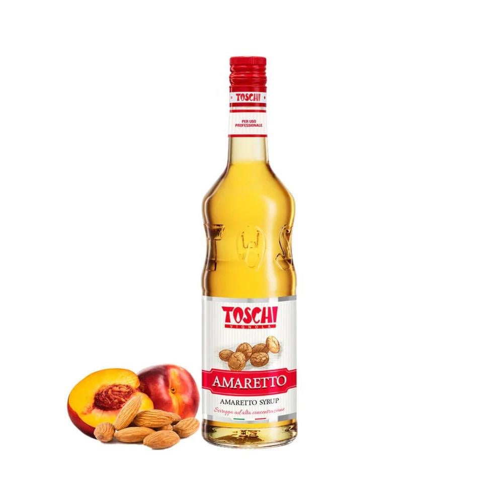 TOSCHI Amaretto Şurubu | Yüksek Konsantre | Katkısız ve Glutensiz | İtalya Ürünü | 1000 ml