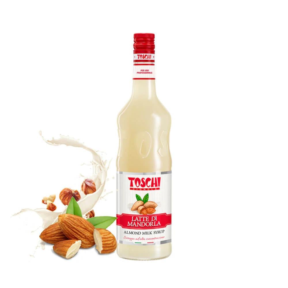 TOSCHI Badem Sütü Şurubu | Yüksek Konsantre | Katkısız ve Glutensiz | İtalya Ürünü | 1000 ml