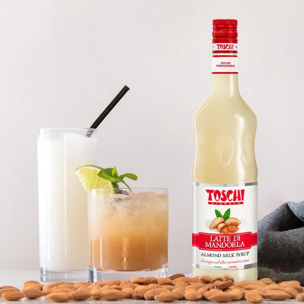 TOSCHI Badem Sütü Şurubu | Yüksek Konsantre | Katkısız ve Glutensiz | İtalya Ürünü | 1000 ml
