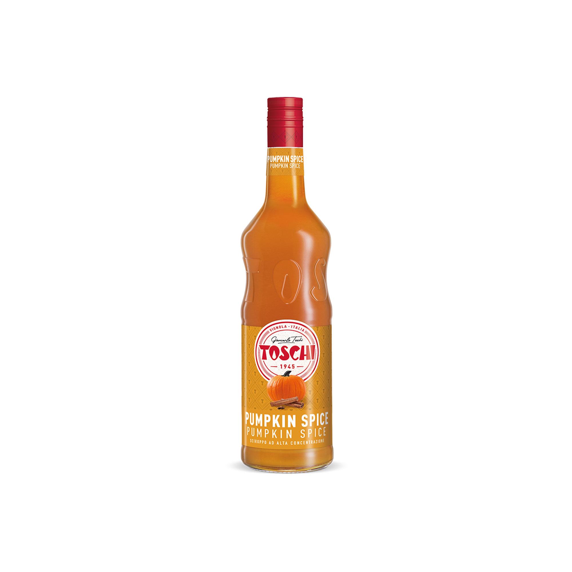 TOSCHI Baharatlı Balkabağı Şurubu | Yüksek Konsantre | Katkısız | Glutensiz ve Vegan | Yüksek Meyve İçeriği | İtalya Ürünü | 1000 ml