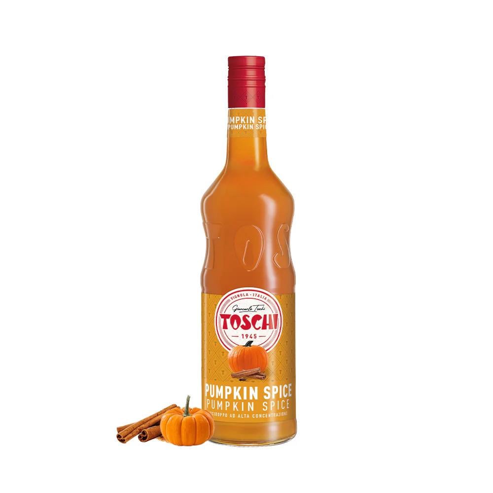 TOSCHI Baharatlı Balkabağı Şurubu | Yüksek Konsantre | Katkısız | Glutensiz ve Vegan | Yüksek Meyve İçeriği | İtalya Ürünü | 1000 ml