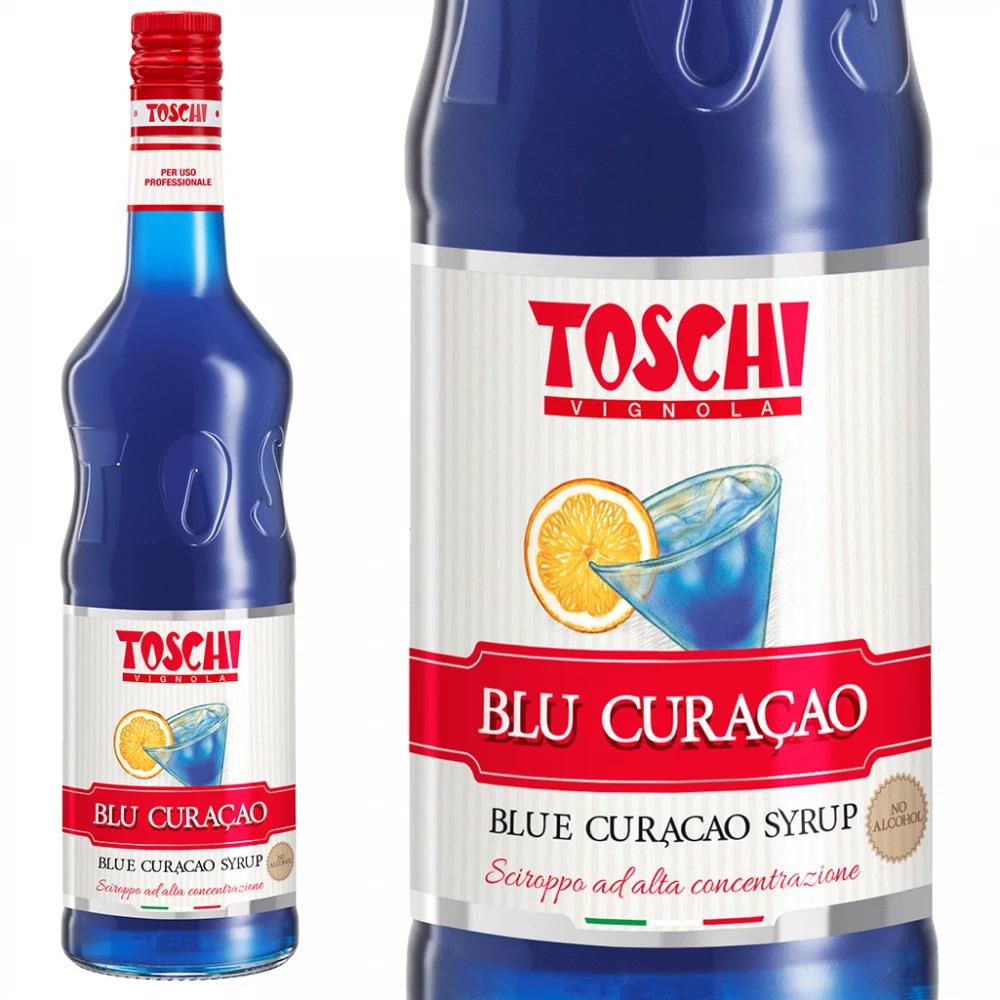 TOSCHI Blue Curacao Şurubu | Yüksek Konsantre | Katkısız ve Glutensiz | İtalya Ürünü | 1000 ml