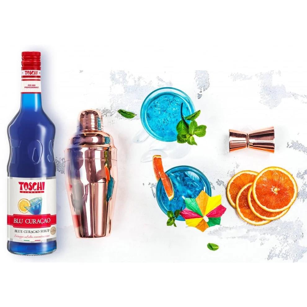 TOSCHI Blue Curacao Şurubu | Yüksek Konsantre | Katkısız ve Glutensiz | İtalya Ürünü | 1000 ml