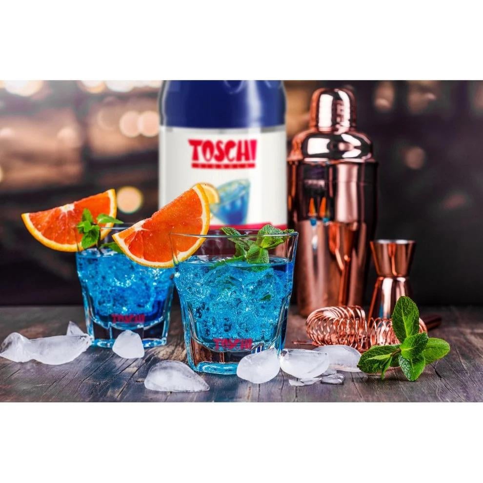 TOSCHI Blue Curacao Şurubu | Yüksek Konsantre | Katkısız ve Glutensiz | İtalya Ürünü | 1000 ml