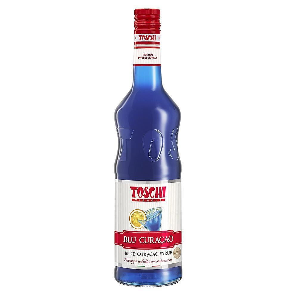 TOSCHI Blue Curacao Şurubu | Yüksek Konsantre | Katkısız ve Glutensiz | İtalya Ürünü | 1000 ml
