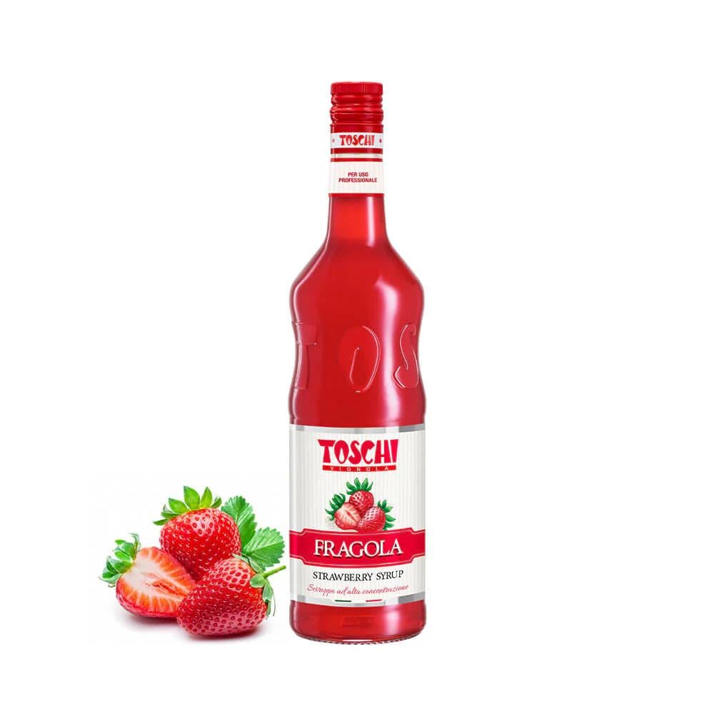 TOSCHI Çilek Şurubu | Yüksek Konsantre | Katkısız | Glutensiz ve Vegan | Yüksek Meyve İçeriği | İtalya Ürünü | 1000 ml