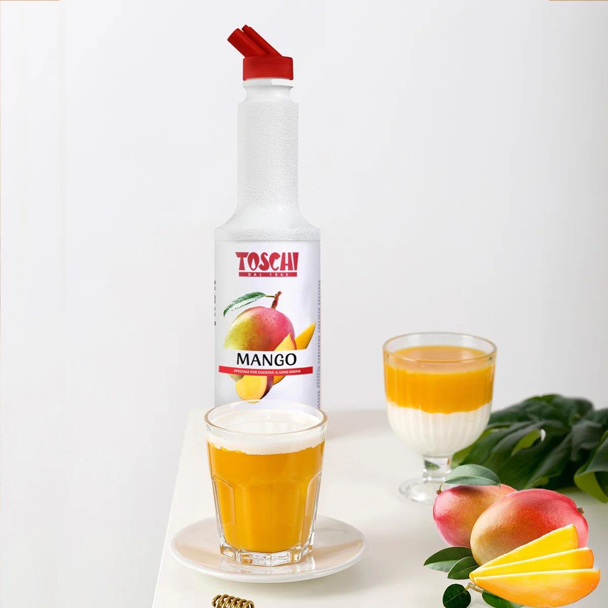 TOSCHI Mango Meyve Püresi | Yüksek Konsantre | Katkısız | Glutensiz ve Vegan | Yüksek Meyve İçeriği | İtalya Ürünü | 1,3 Kg