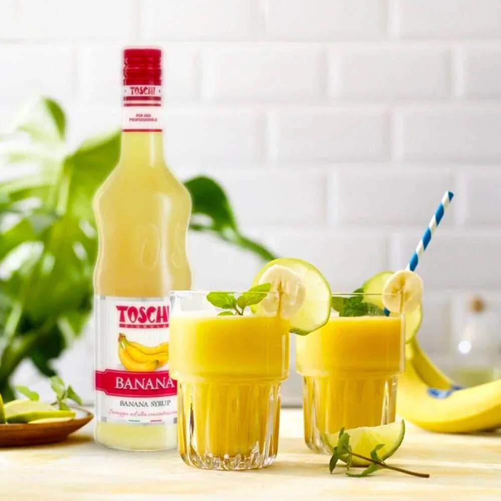 TOSCHI Muz Şurubu | Yüksek Konsantre | Katkısız ve Glutensiz | İtalya Ürünü | 1000 ml