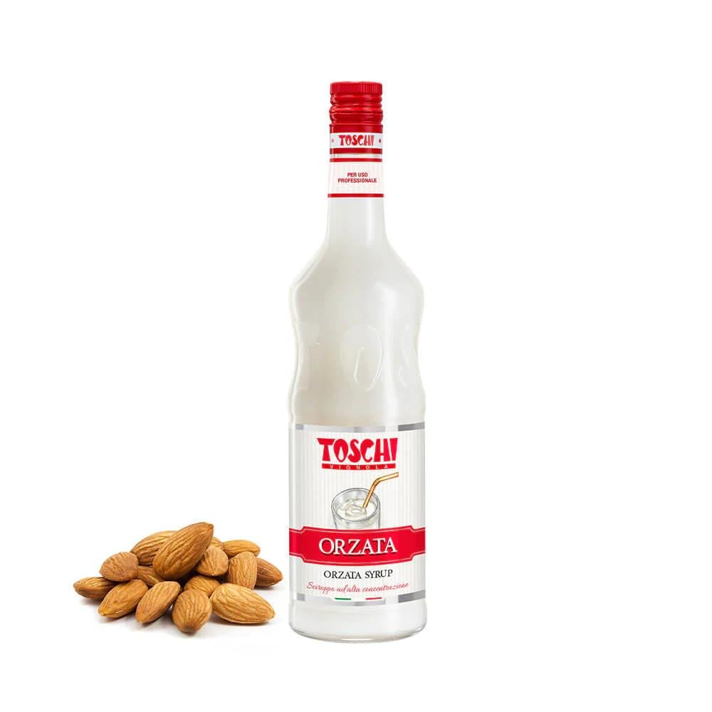 TOSCHI Orzata Şurubu | Yüksek Konsantre | Katkısız ve Glutensiz | İtalya Ürünü | 1000 ml