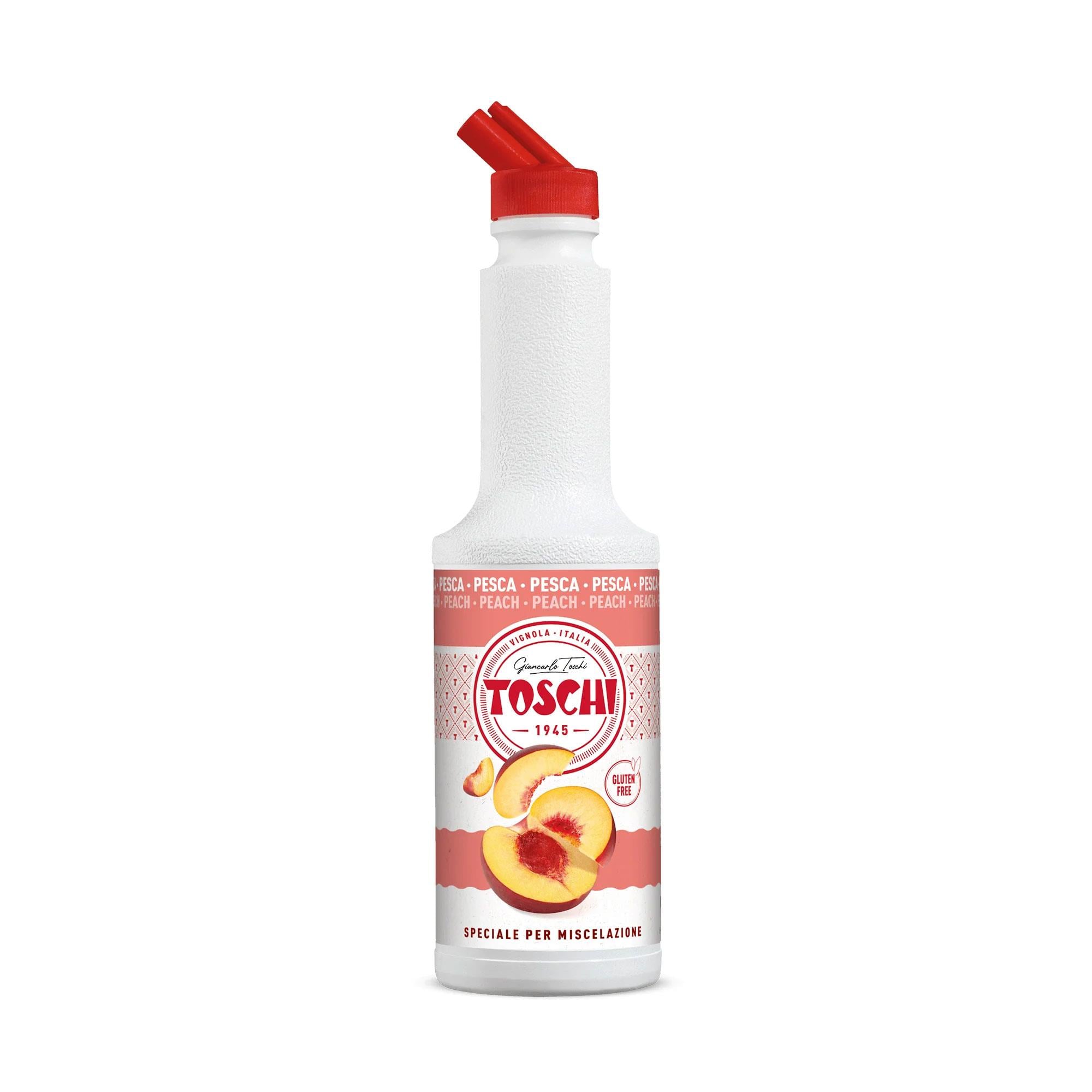 TOSCHI Şeftali Meyve Püresi | Yüksek Konsantre | Katkısız | Glutensiz ve Vegan | Yüksek Meyve İçeriği | İtalya Ürünü | 1,3 Kg