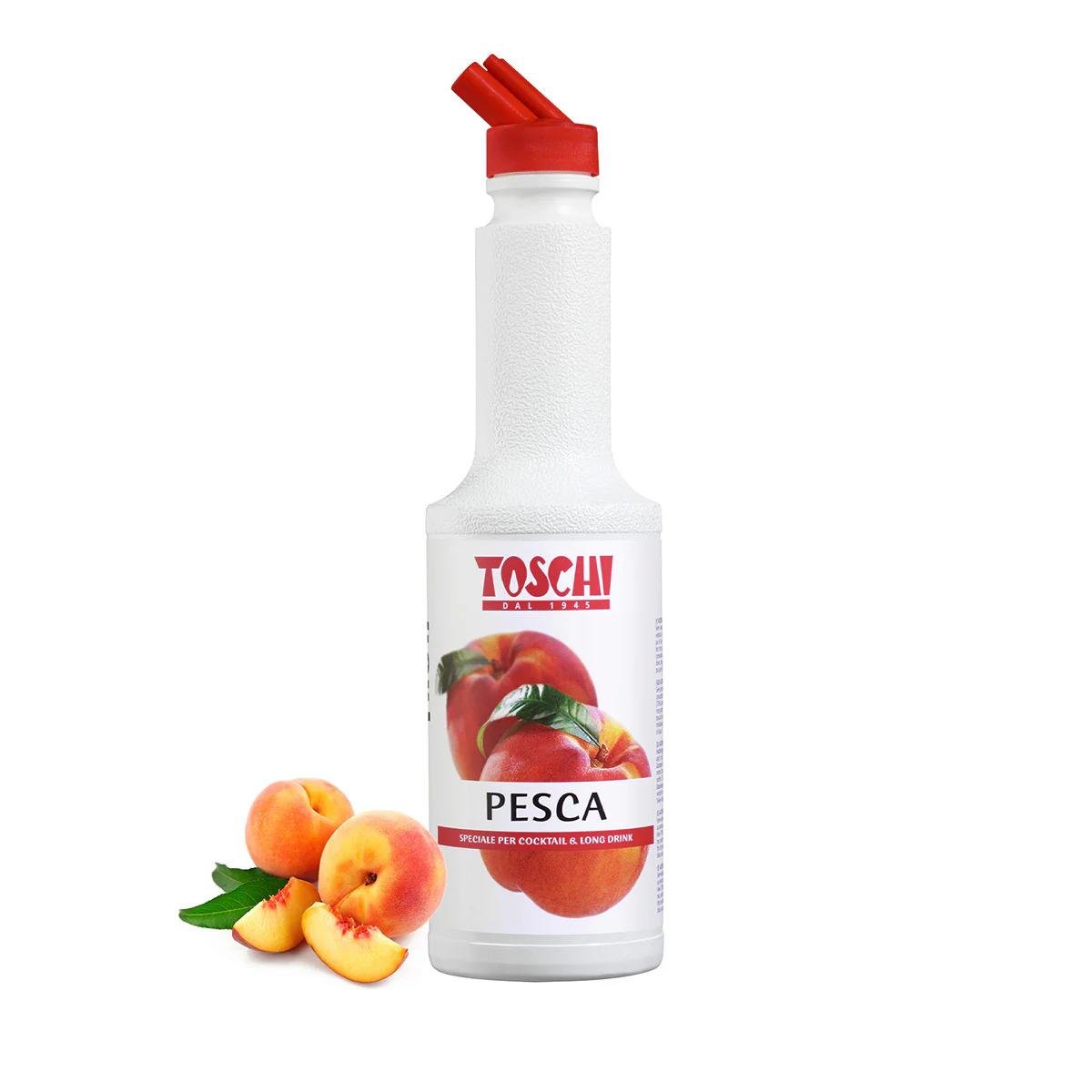 TOSCHI Şeftali Meyve Püresi | Yüksek Konsantre | Katkısız | Glutensiz ve Vegan | Yüksek Meyve İçeriği | İtalya Ürünü | 1,3 Kg
