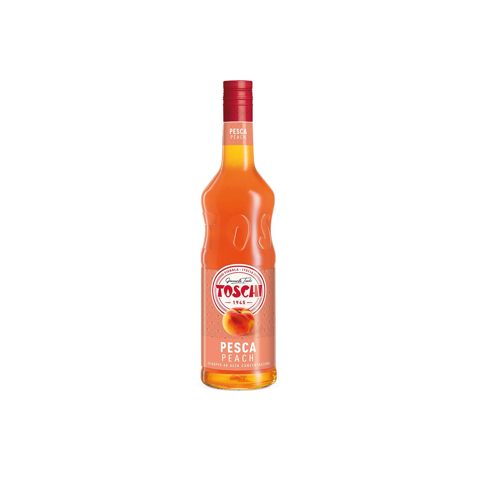 TOSCHI Şeftali Şurubu | Yüksek Konsantre | Katkısız ve Glutensiz | İtalya Ürünü | 1000 ml