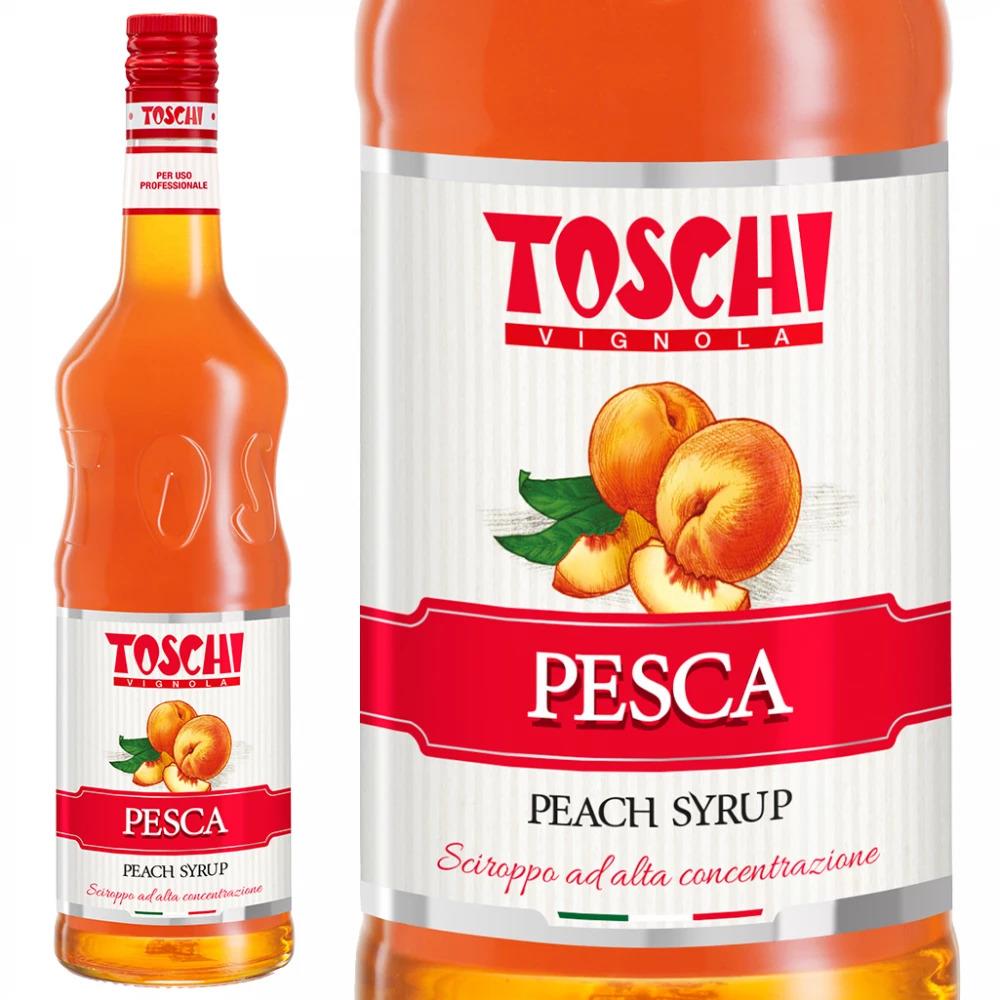 TOSCHI Şeftali Şurubu | Yüksek Konsantre | Katkısız ve Glutensiz | İtalya Ürünü | 1000 ml