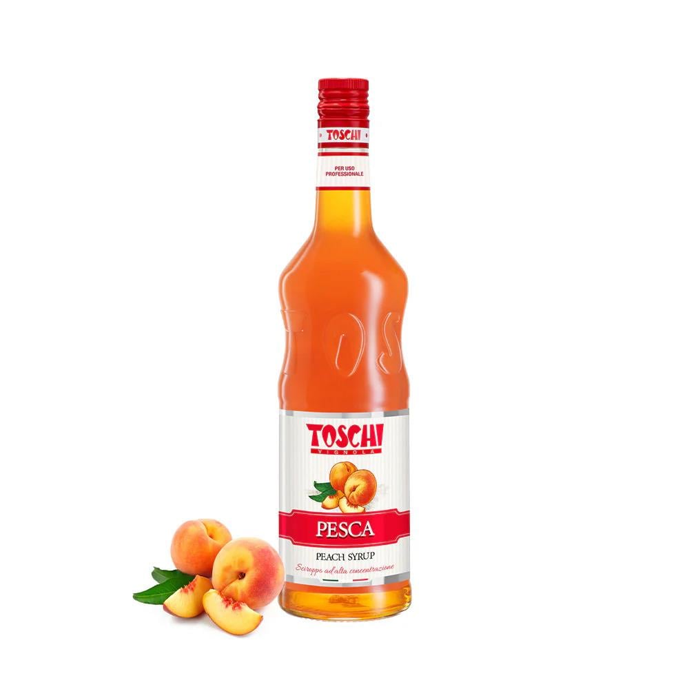 TOSCHI Şeftali Şurubu | Yüksek Konsantre | Katkısız ve Glutensiz | İtalya Ürünü | 1000 ml