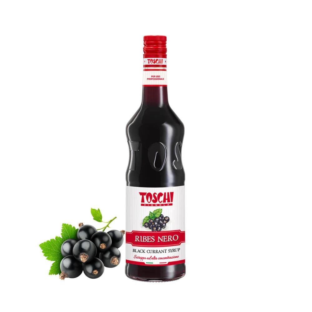 TOSCHI Siyah Frenk Üzümü Şurubu | Yüksek Konsantre | Katkısız ve Glutensiz | İtalya Ürünü | 1000 ml