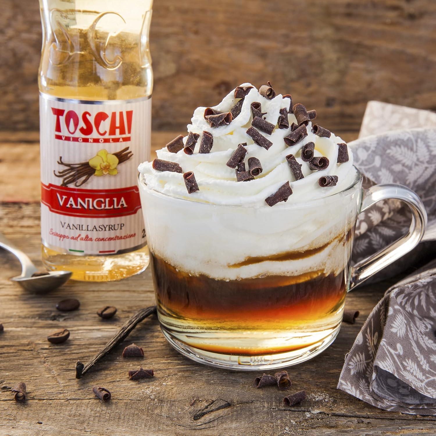 Toschi Vanilya Şurubu | Yüksek Konsantre | Katkısız | Glutensiz ve Vegan | Yüksek Meyve İçeriği | İtalya Ürünü | 100 ml