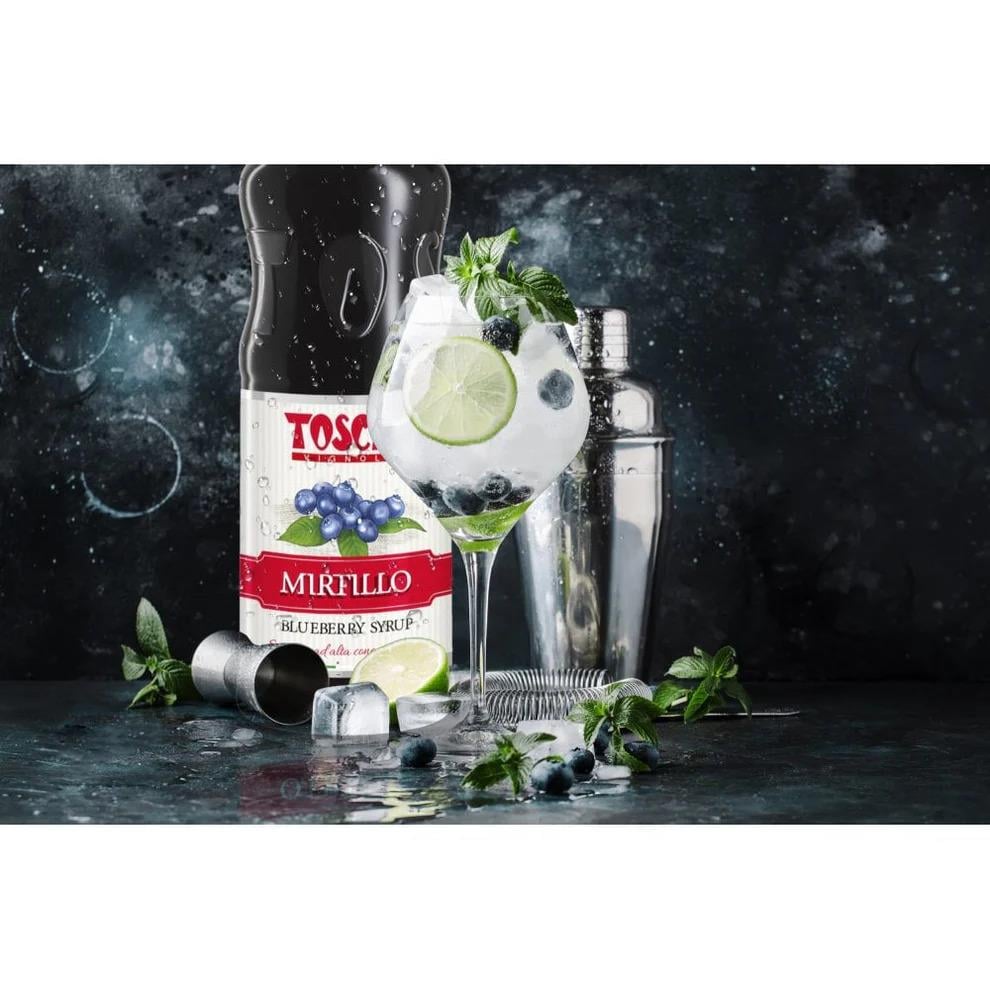 TOSCHI Yaban Mersini Şurubu | Yüksek Konsantre | Katkısız ve Glutensiz | İtalya Ürünü | 1000 ml