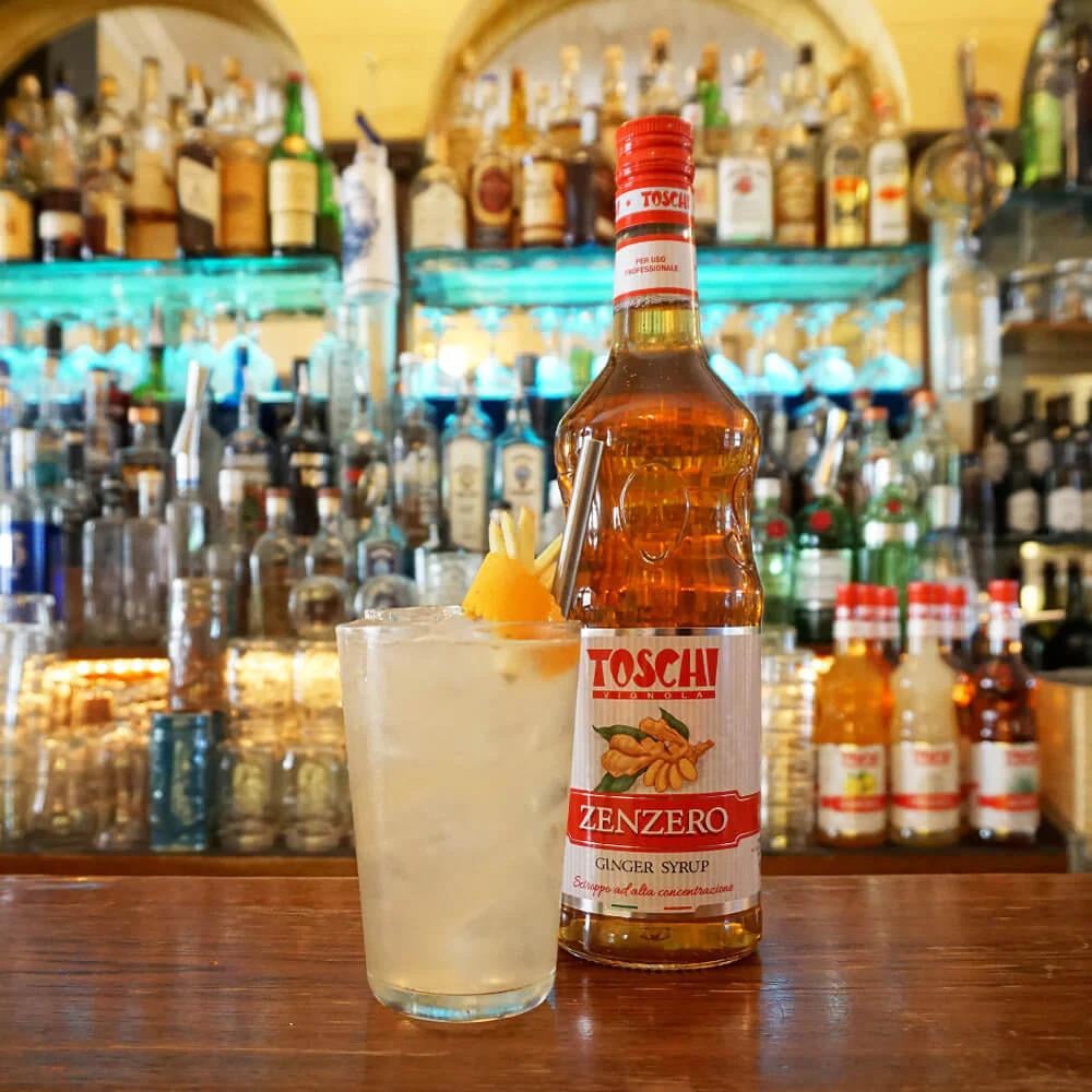 TOSCHI Zencefil Şurubu | Yüksek Konsantre | Katkısız | Glutensiz ve Vegan | İtalya Ürünü | 1000 ml