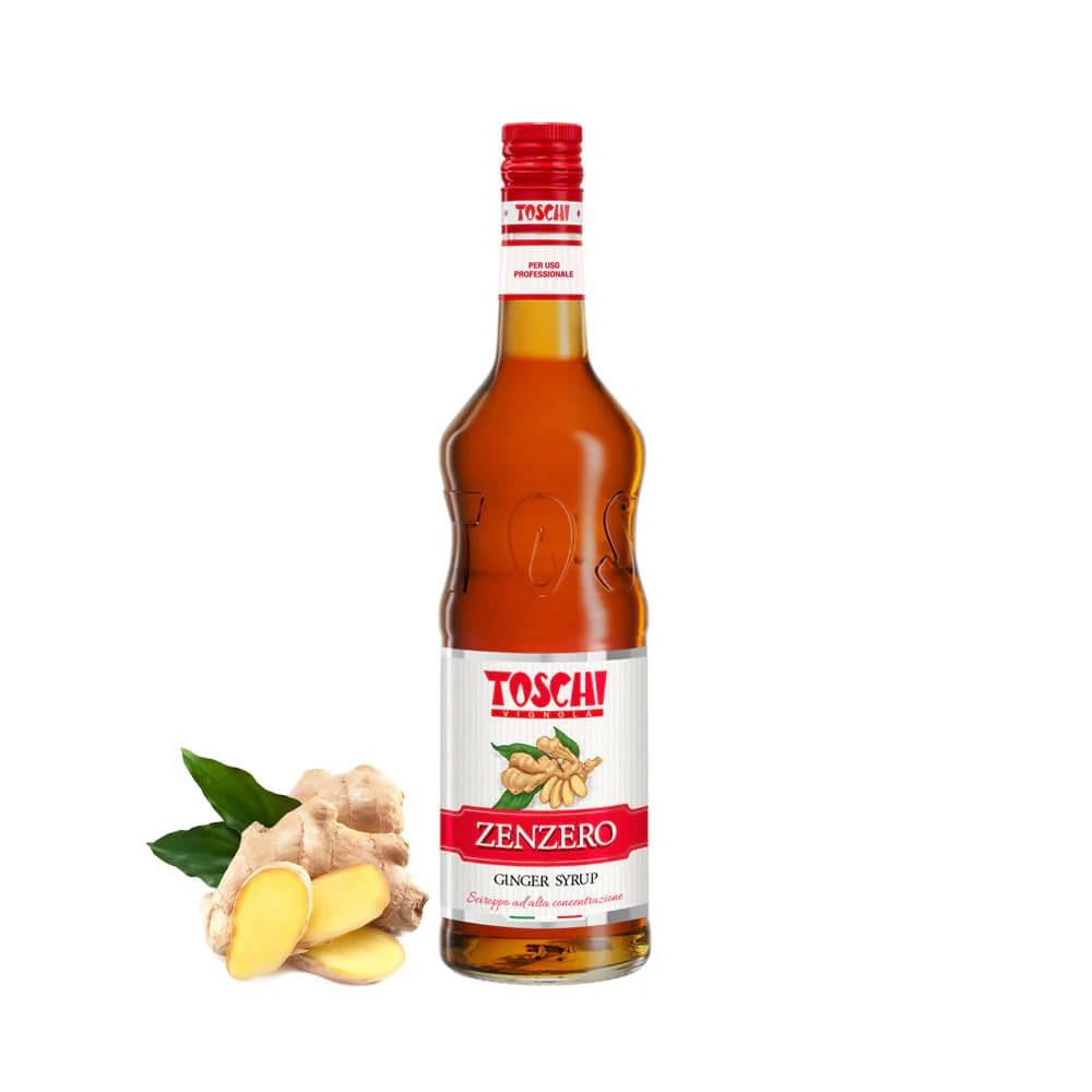 TOSCHI Zencefil Şurubu | Yüksek Konsantre | Katkısız | Glutensiz ve Vegan | İtalya Ürünü | 1000 ml