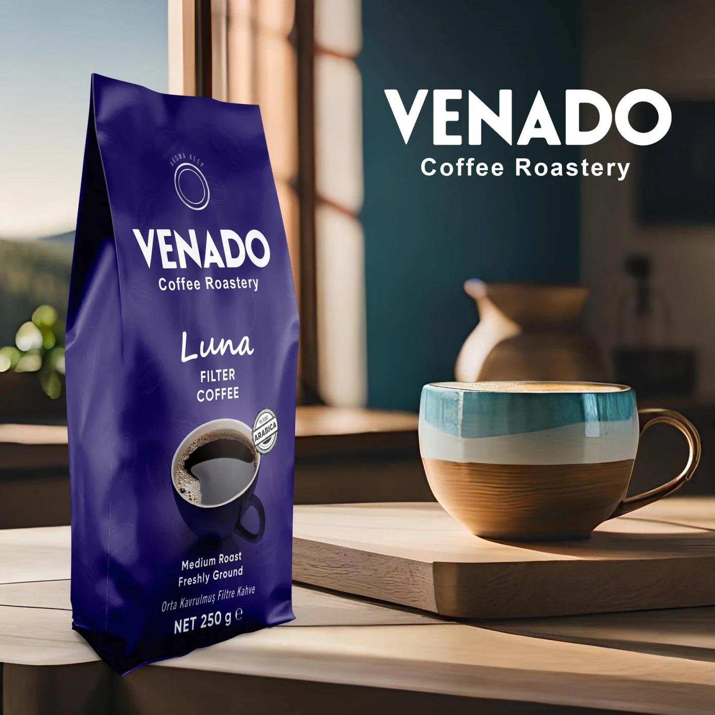 Venado Orta Kavrulmuş Öğütülmüş Luna Filtre Kahve 250g