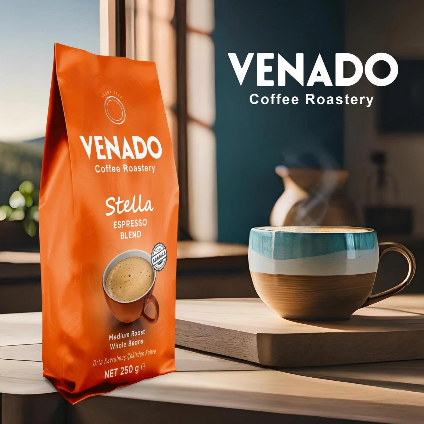 Venado Stella Medium Orta Kavrulmuş Espresso Çekirdek Kahve 250g x 12 Adet