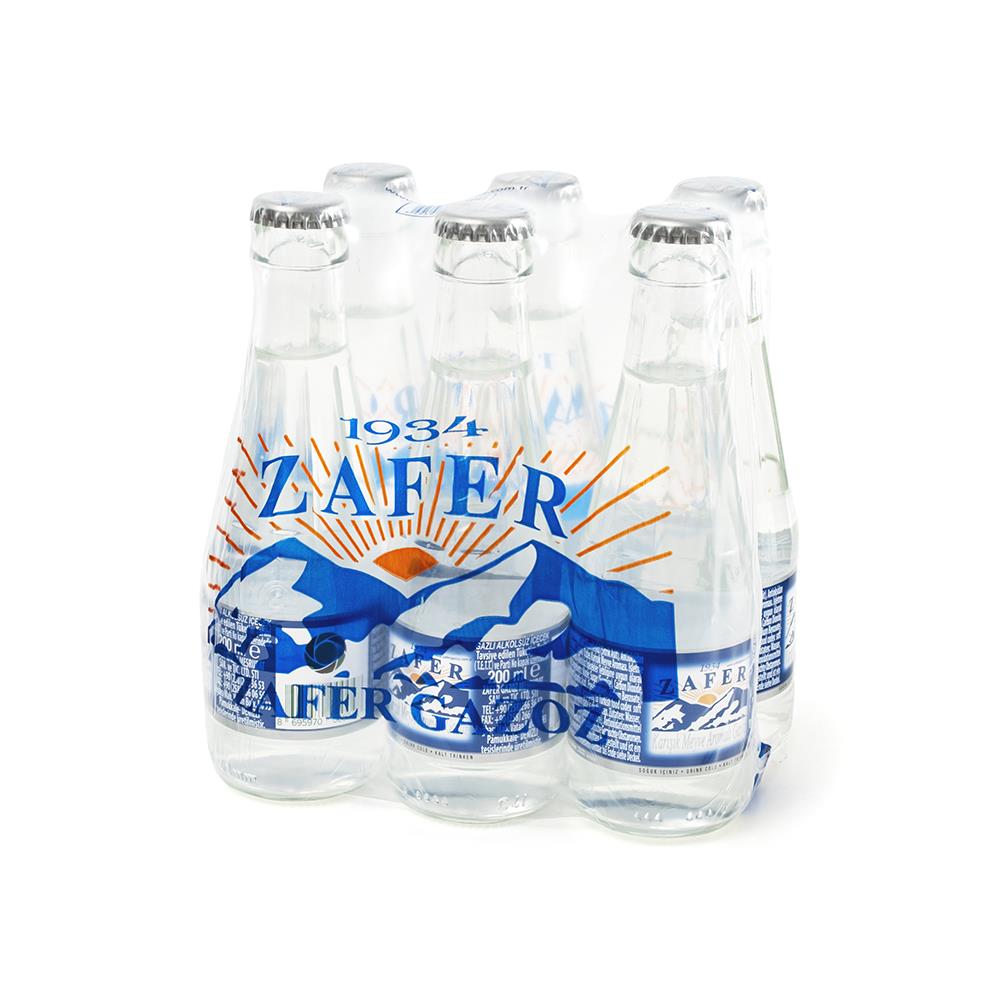 Zafer Sade Gazoz Cam Şişe 200 ml x 6 Adet