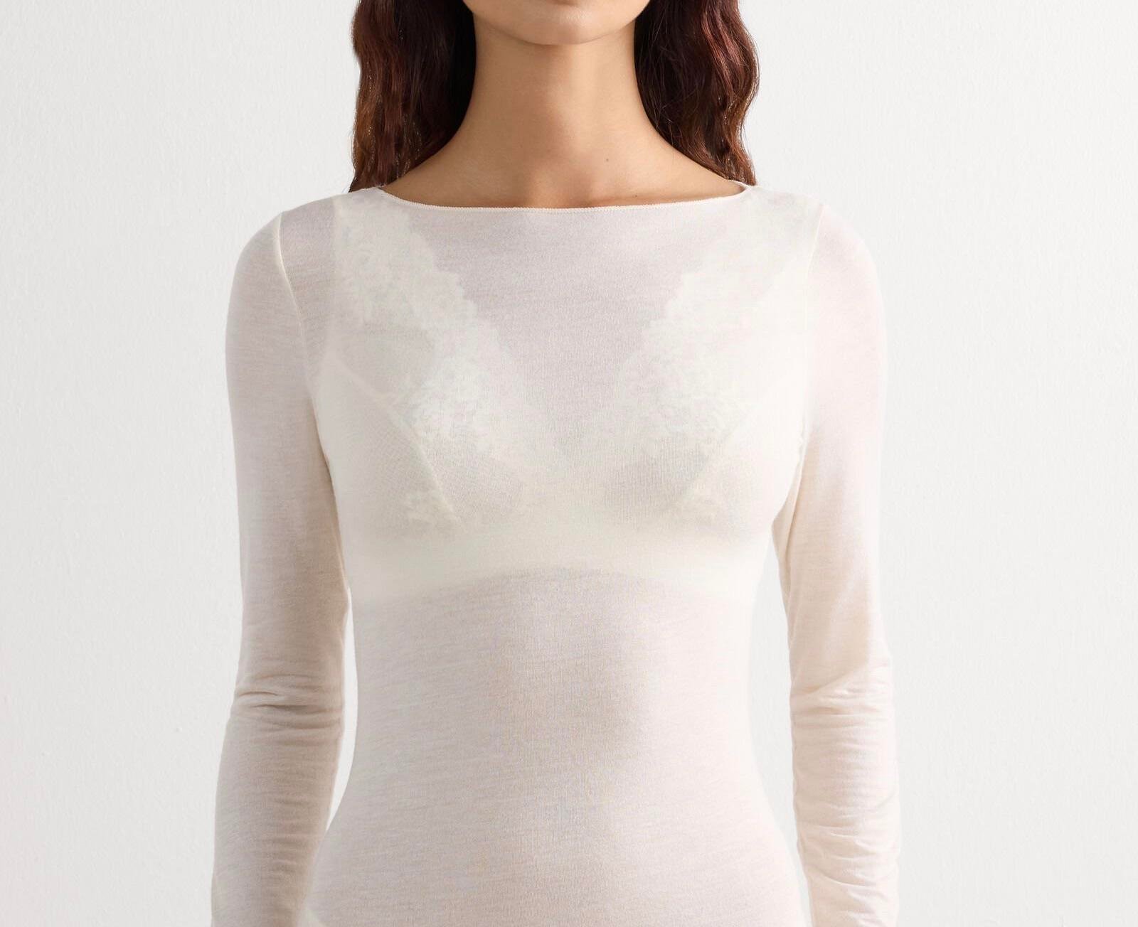  Transparan Beyaz Bluz