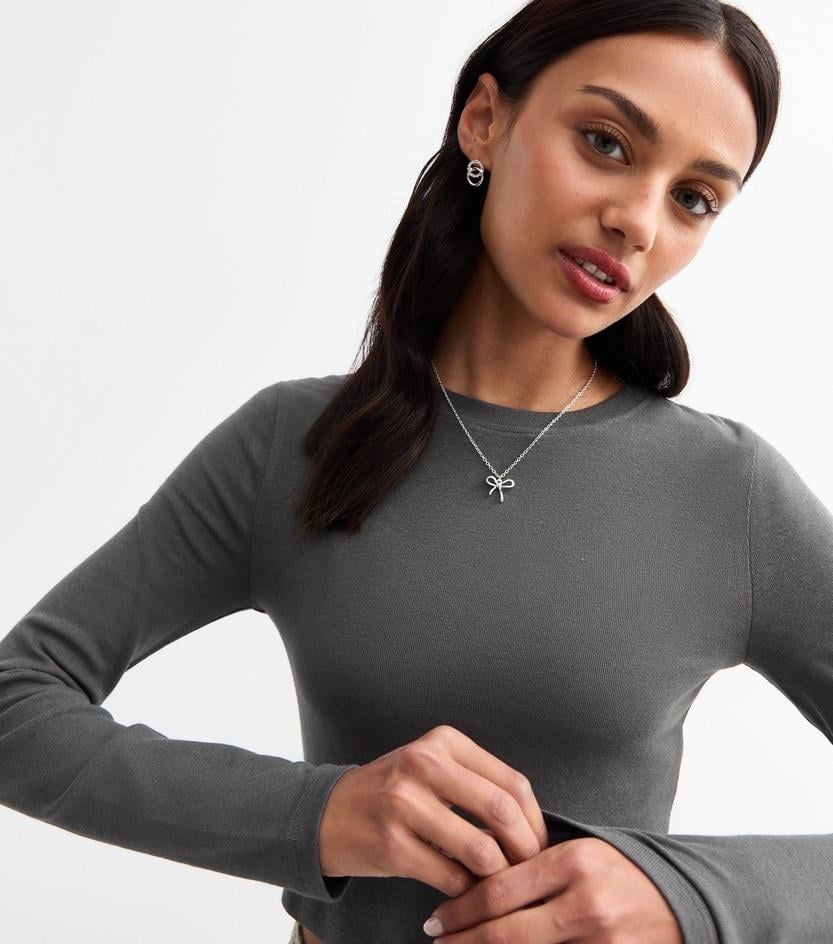 İthal Crop Antrasit Bluz