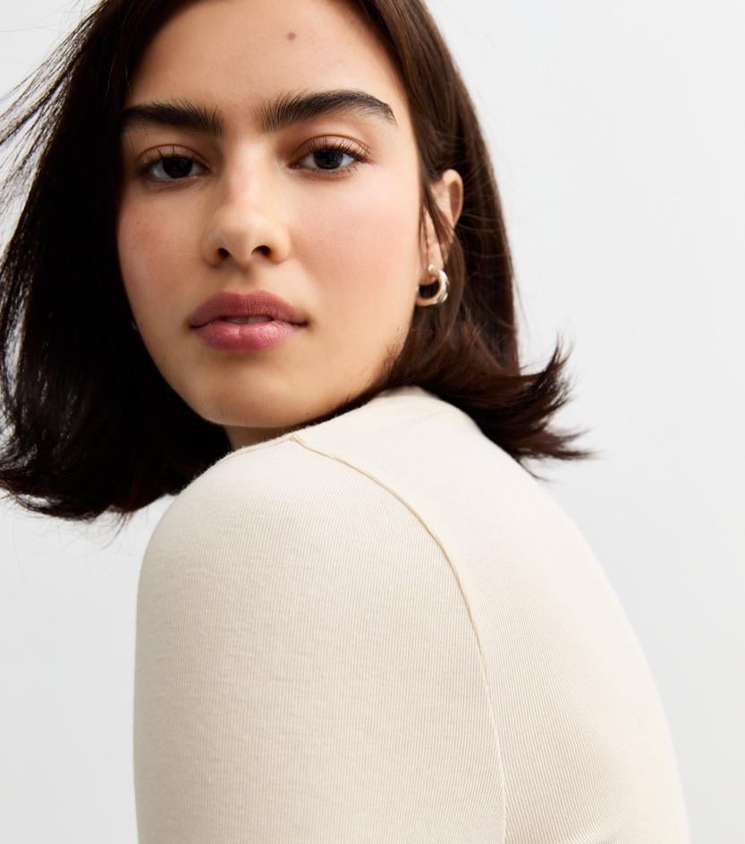 İthal Crop Beyaz Bluz