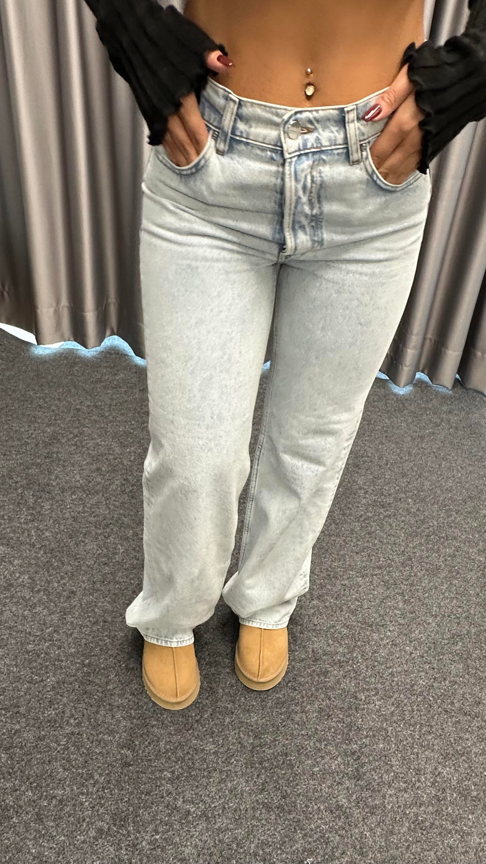 Orta Bel Buz Mavisi Jean Pantolon