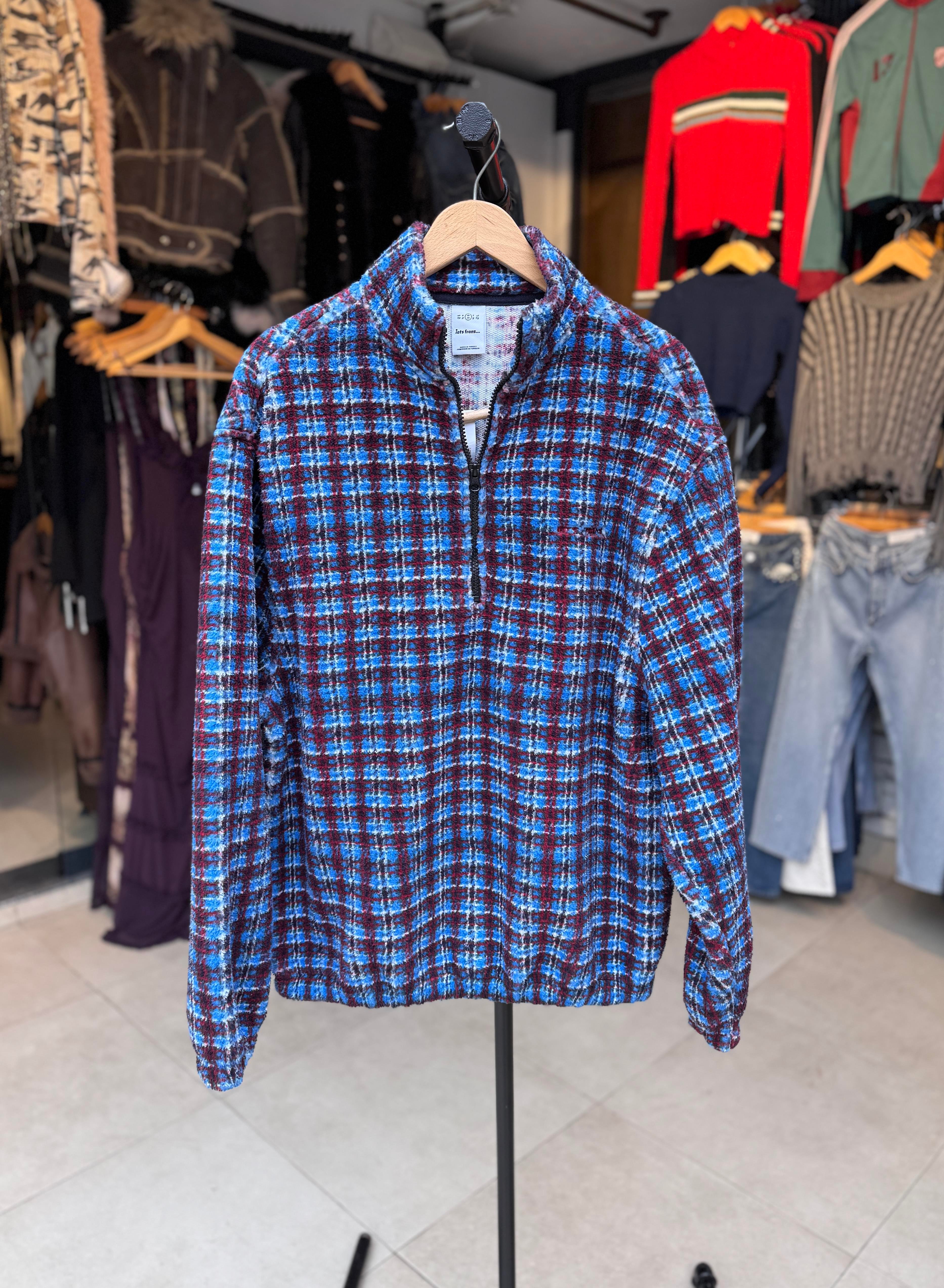 Oversize Polar Bordo Mavi Renk Sweatshirt