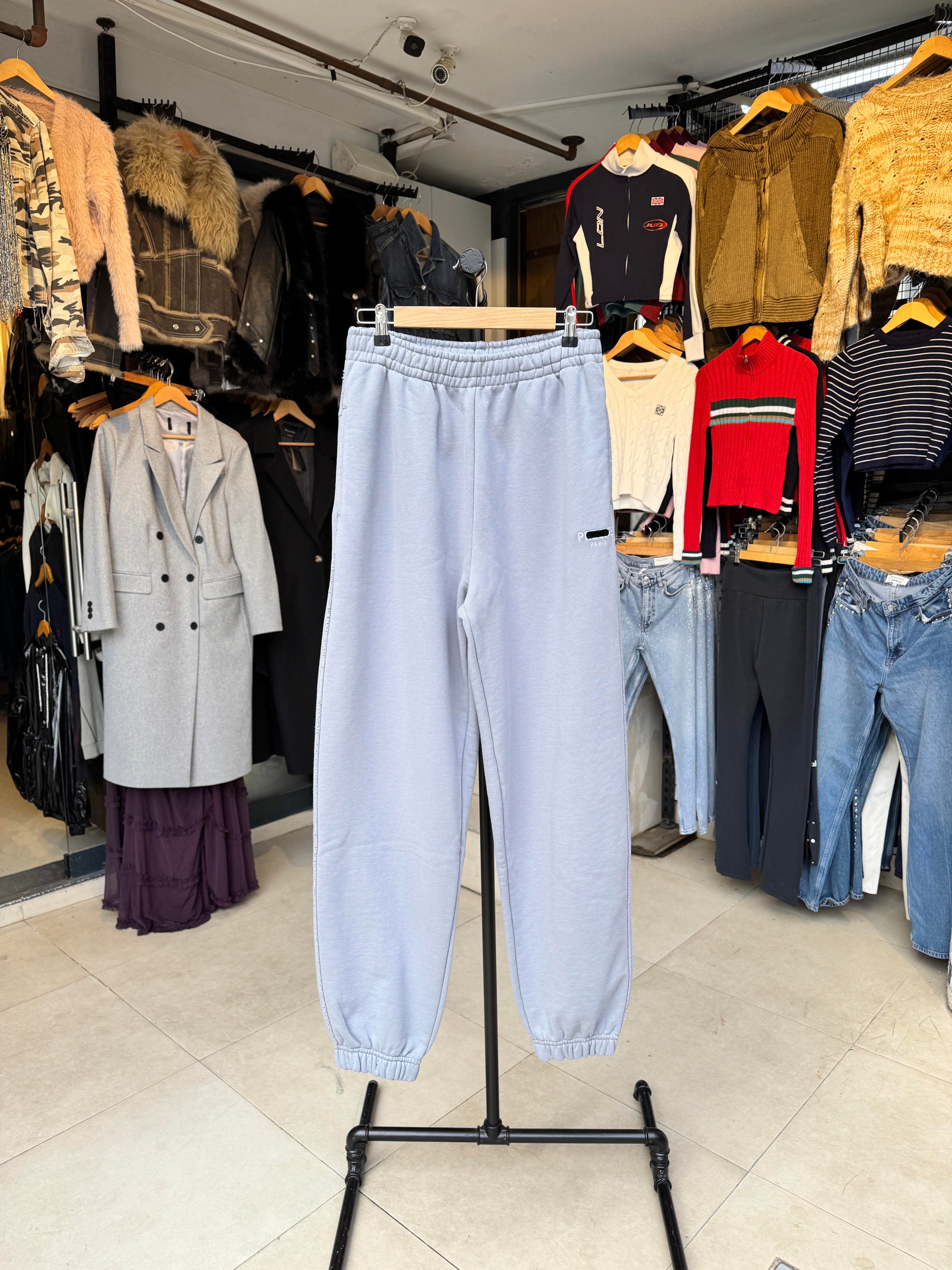 Yıkamalı Gri Boyfriend Eşofman