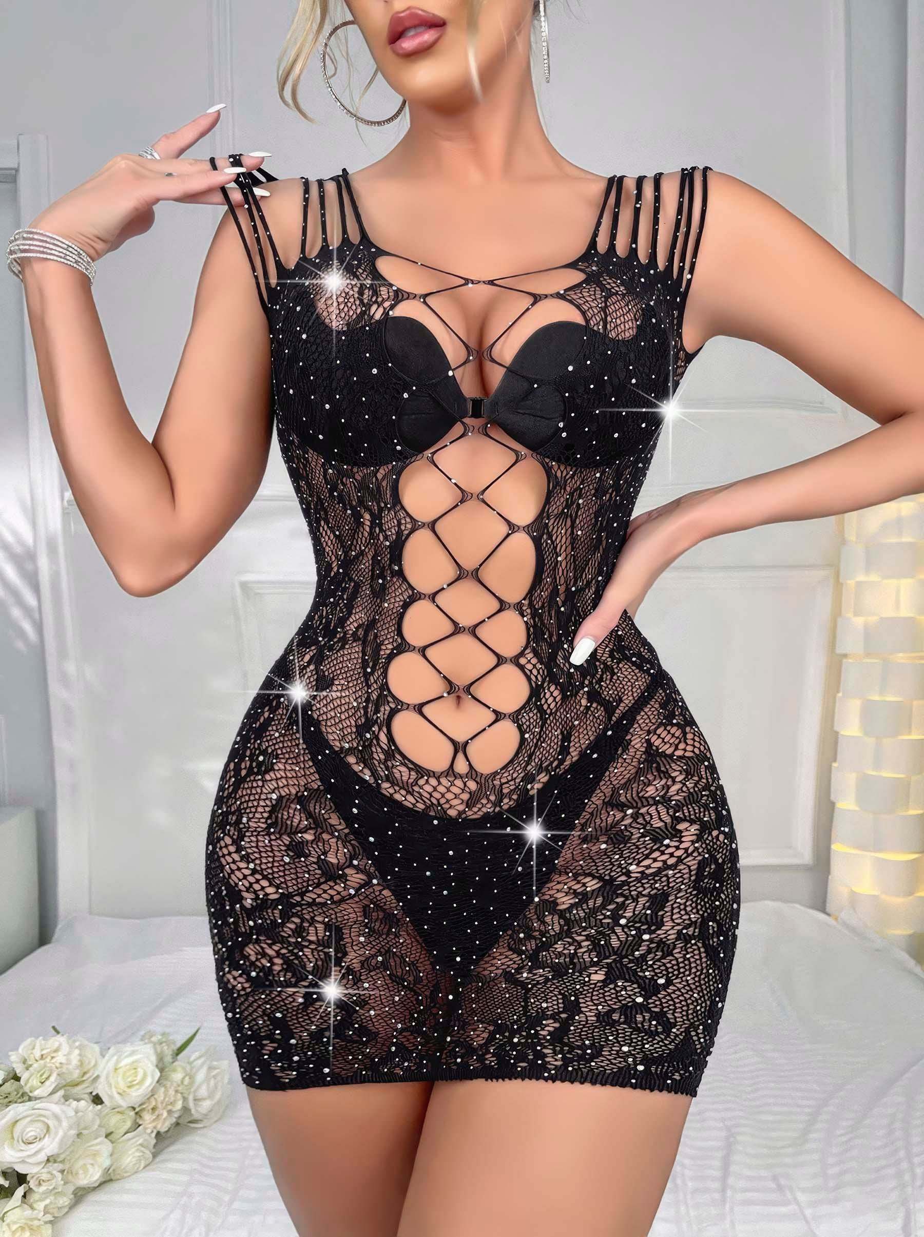 Siyah Şık Fantezi Elbisesi, Kadın Gecelik