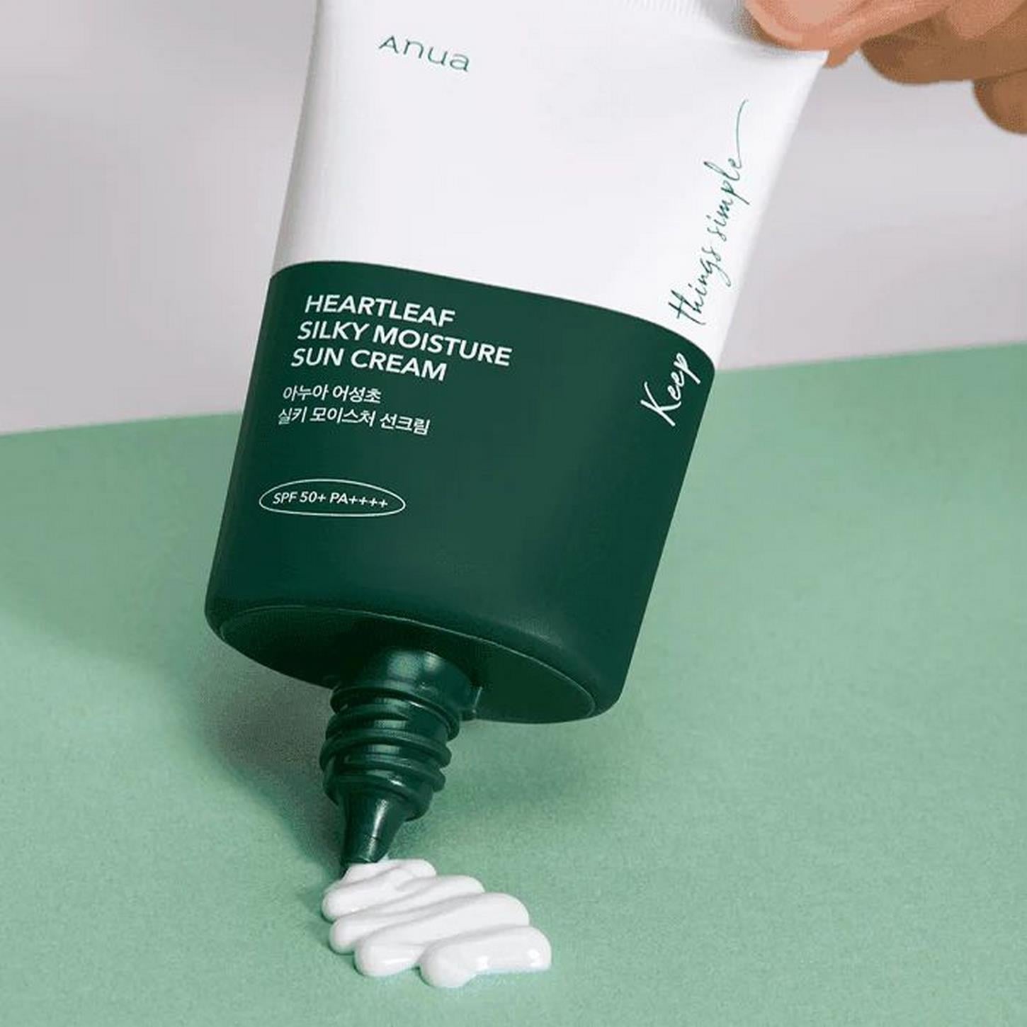 Anua Heartleaf Silky Moisture Sunscreen - Yatıştırıcı & İpeksi Güneş Kremi 50ml