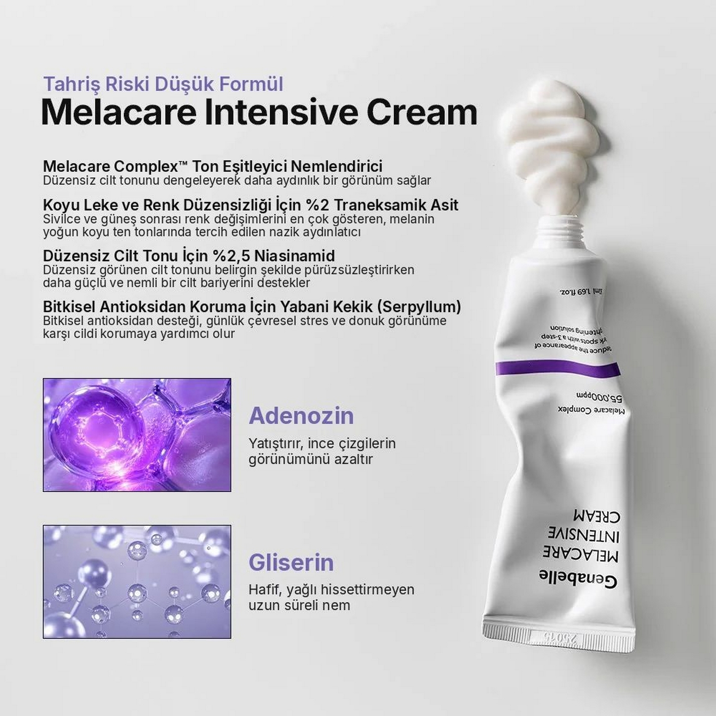 Genabelle Melacare Intensive Cream – Cilt Tonu Eşitleyici Yoğun Bakım Kremi 50ml