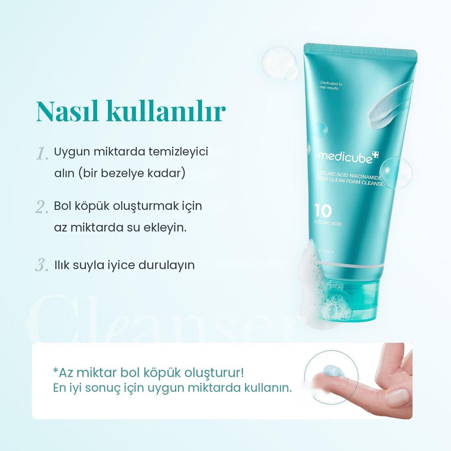 Medicube Azelaic Acid Niacinamide Deep Clean Foam Cleanser – Arındırıcı Köpük Temizleyici 120g