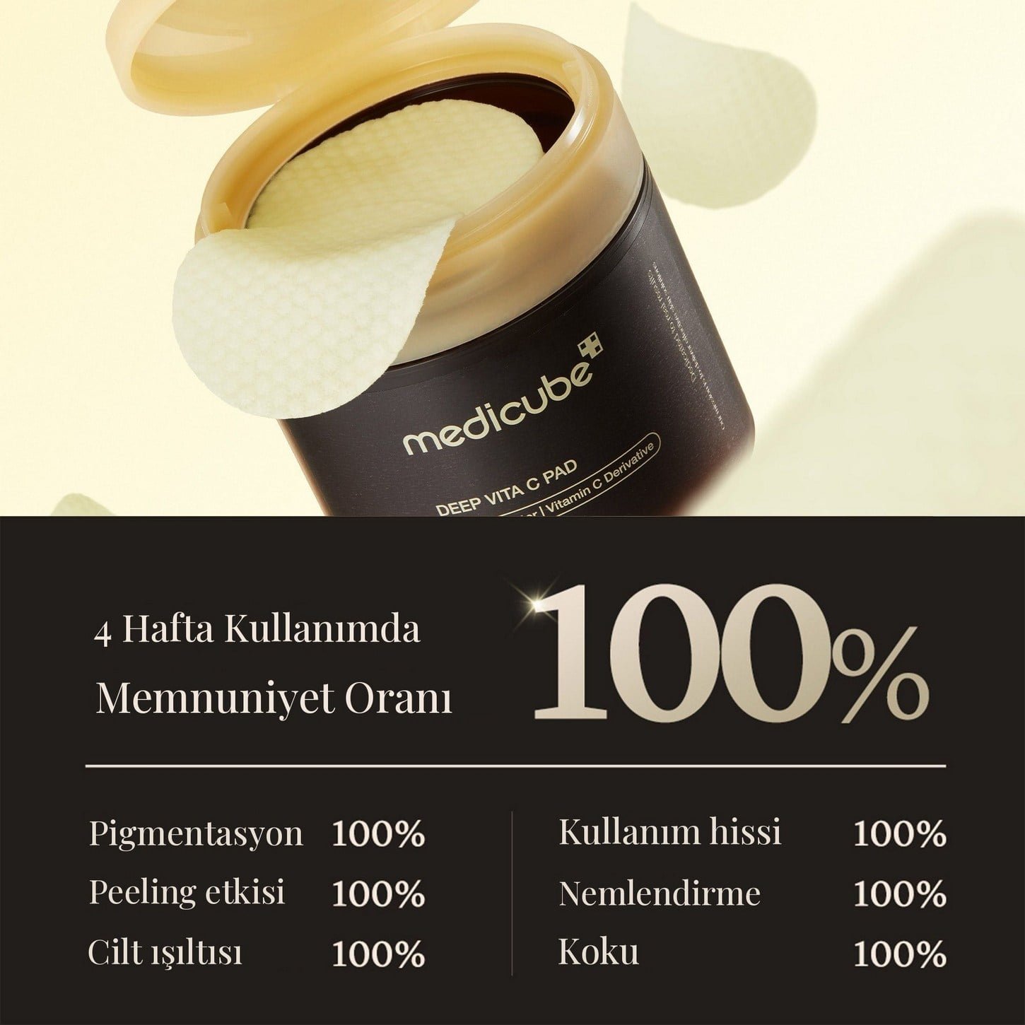 Medicube Deep Vita C Pad (70 Adet) – C Vitamini İçeren Leke Karşıtı ve Cilt Tonu Açıcı Aydınlatıcı Ped 70pcs