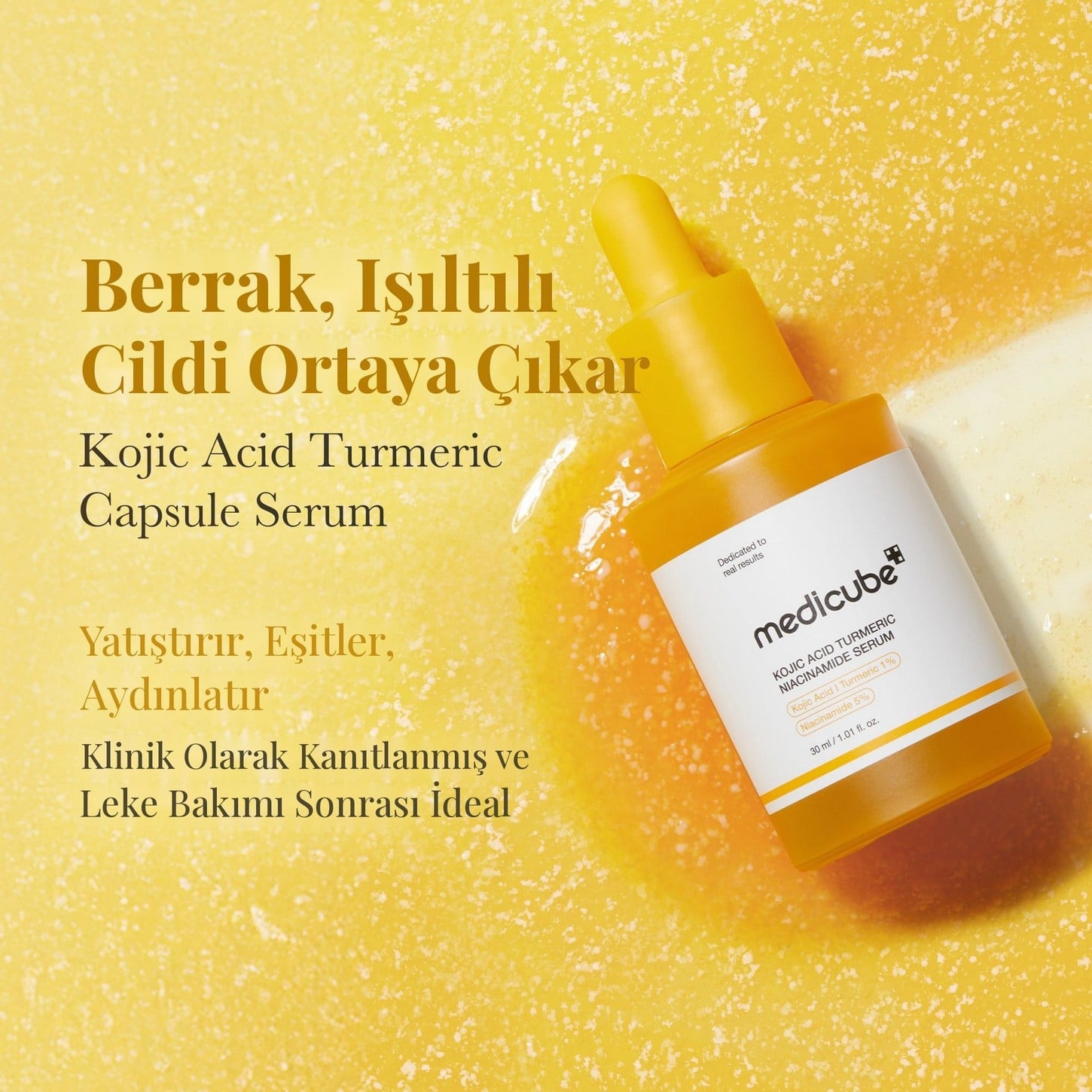 Medicube Kojic Acid Turmeric Niacinamide Serum– Leke Karşıtı Aydınlatıcı Serum 30ml