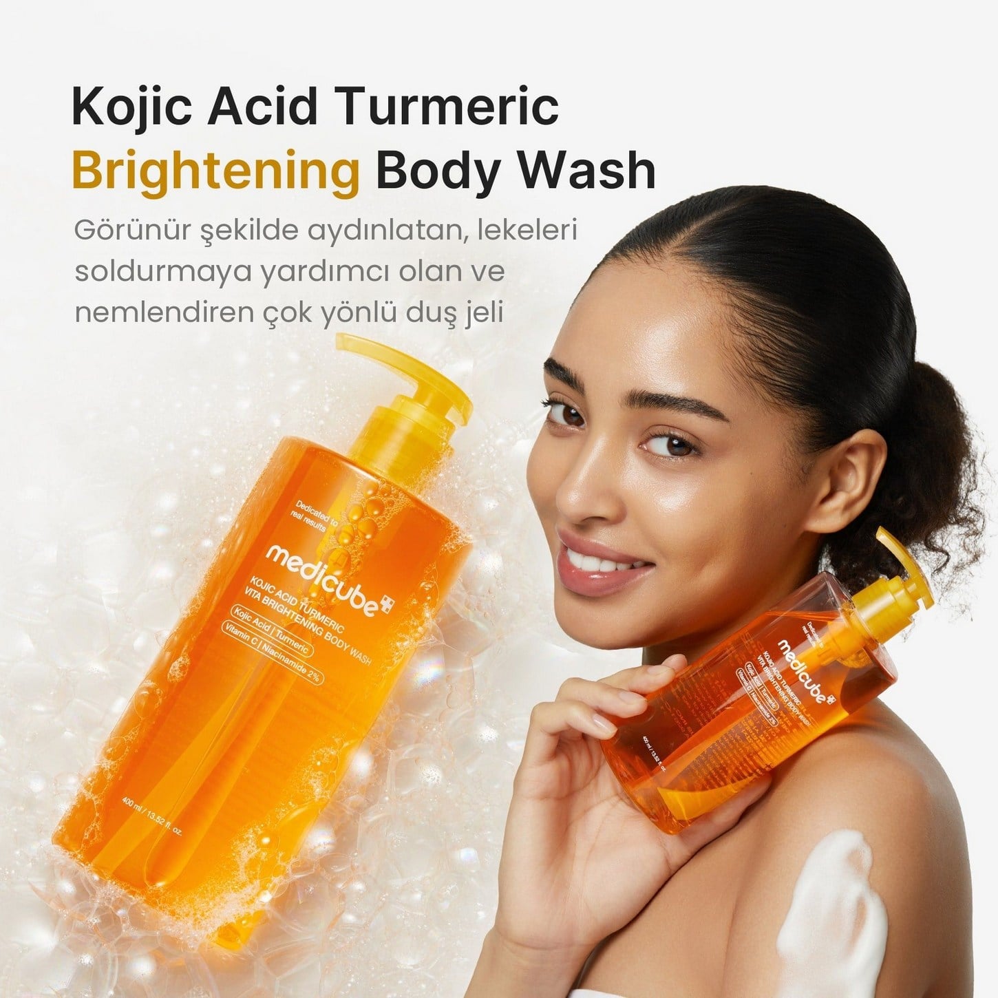 Medicube Kojic Acid Turmeric Vita Brightening Body Wash – Kojik Asit, Zerdeçal ve Vitamin İçeren Aydınlatıcı Vücut Şampuanı 400ml