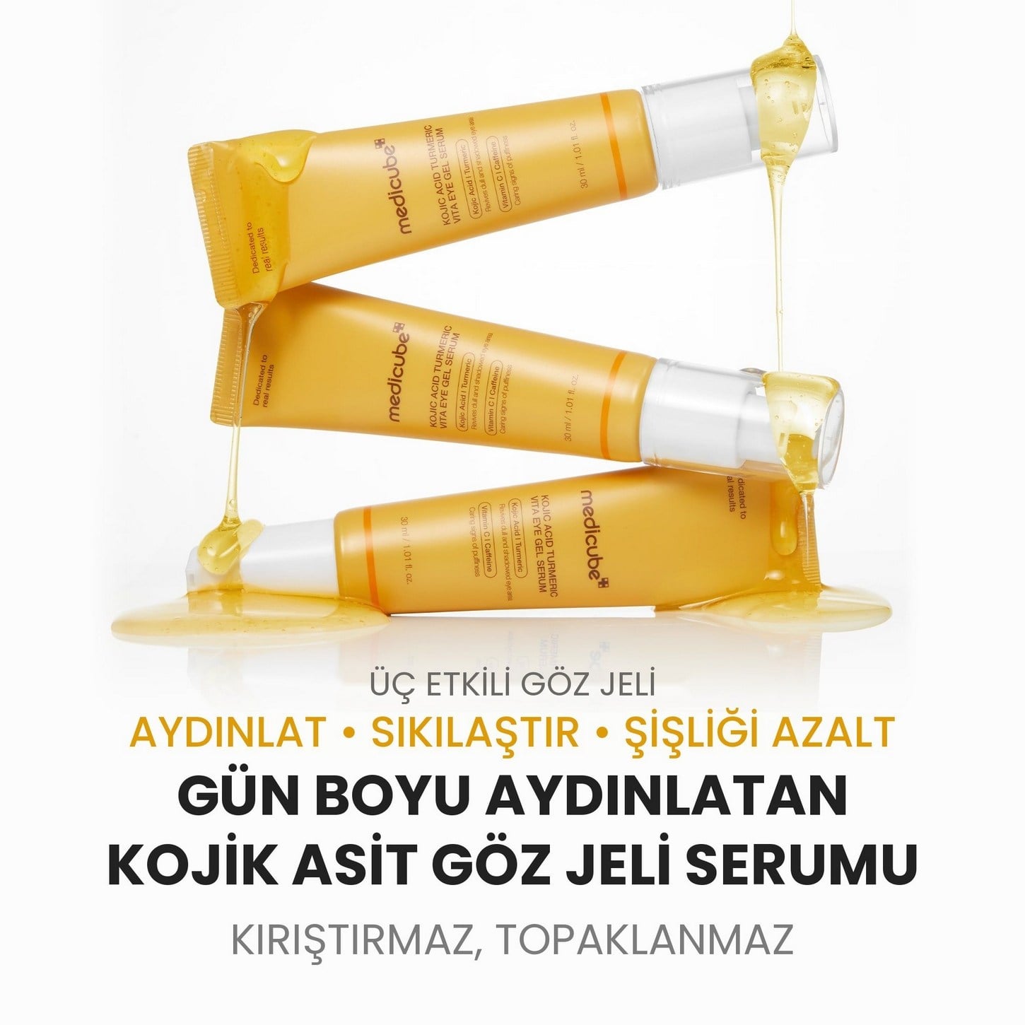 Medicube Kojic Acid Turmeric Vita Eye Gel Serum – Aydınlatıcı Göz Çevresi Jel Serum 30ml