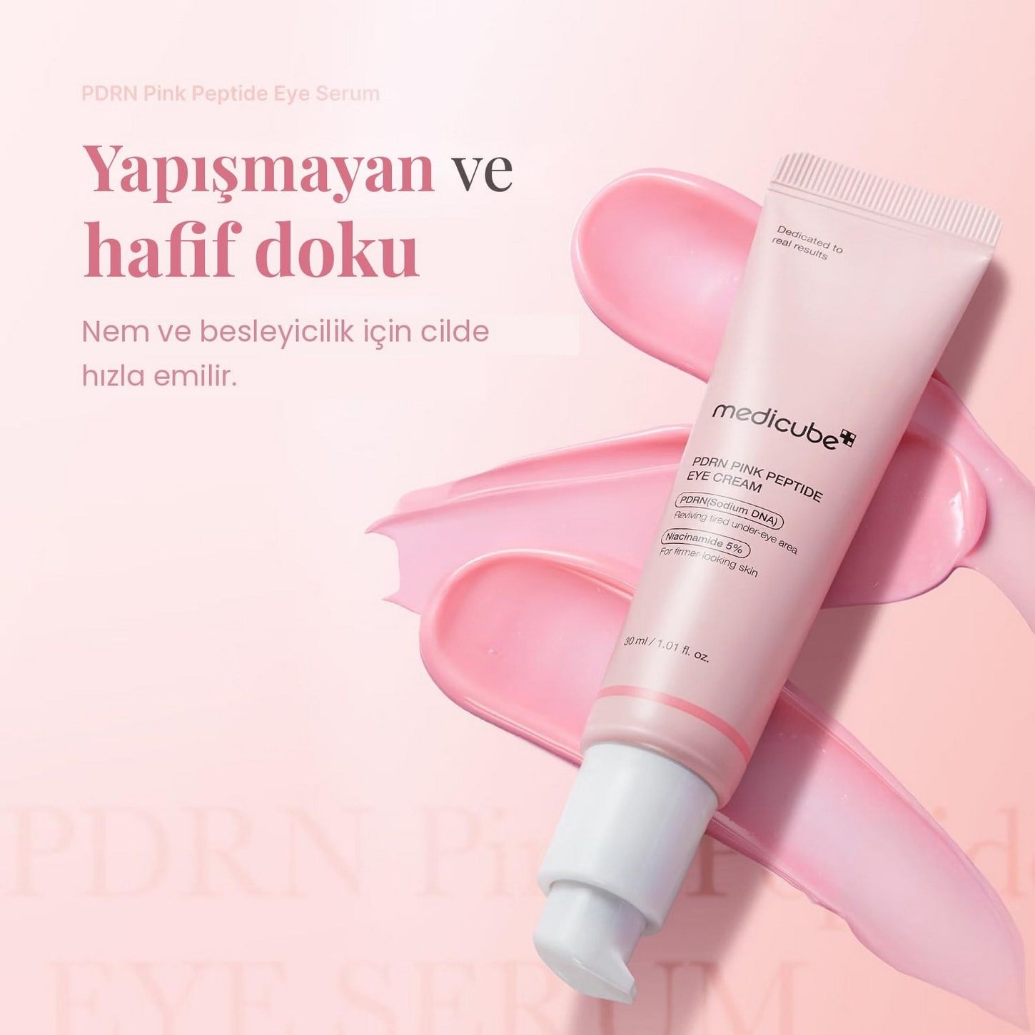 Medicube PDRN Pink Peptide Eye Cream – PDRN ve Peptit İçerikli Sıkılaştırıcı Göz Çevresi Kremi 30ml