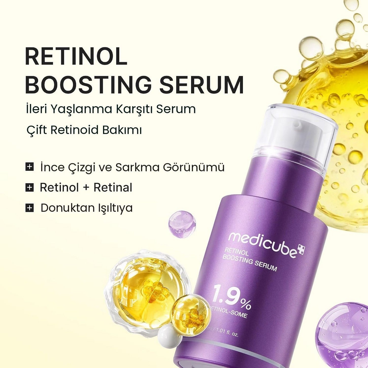 Medicube Retinol NMN Boosting Serum – Saf Retinol ve NMN İçeren Yaşlanma Karşıtı Hücre Yenileyici Serum 30ml