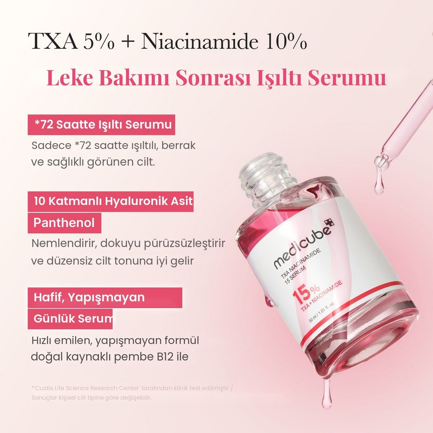 Medicube TXA Niacinamide 15 Serum – Traneksamik Asit ve Niasinamid İçeren Yüksek Konsantre Leke Serumu 30ml