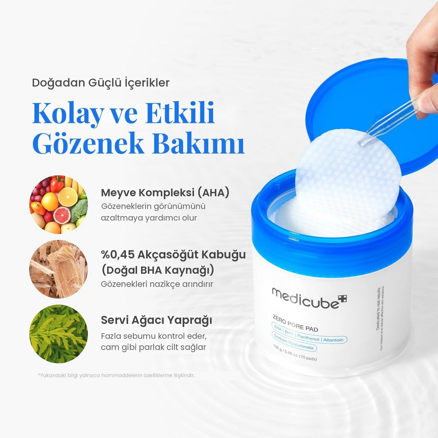 Medicube Zero Pore Pad 2.0 (70 Adet) – AHA/BHA İçeren Gözenek Sıkılaştırıcı Tonik Ped 70pcs