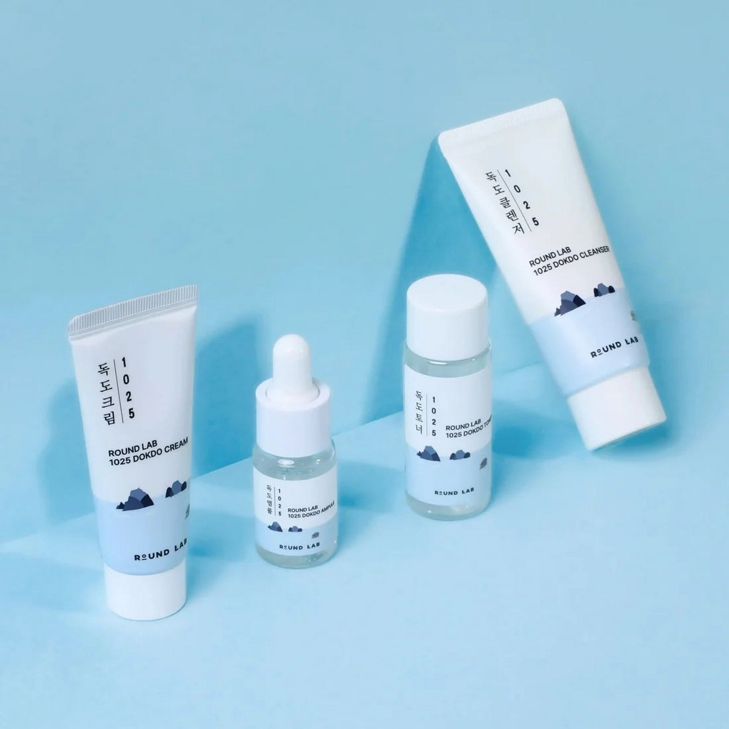 Round Lab 1025 Dokdo Trial Kit (Cleanser 30ml + Toner 20ml + Ampule 10ml + Cream 20ml) - Seyahat Boyu Deneme Seti 1adet