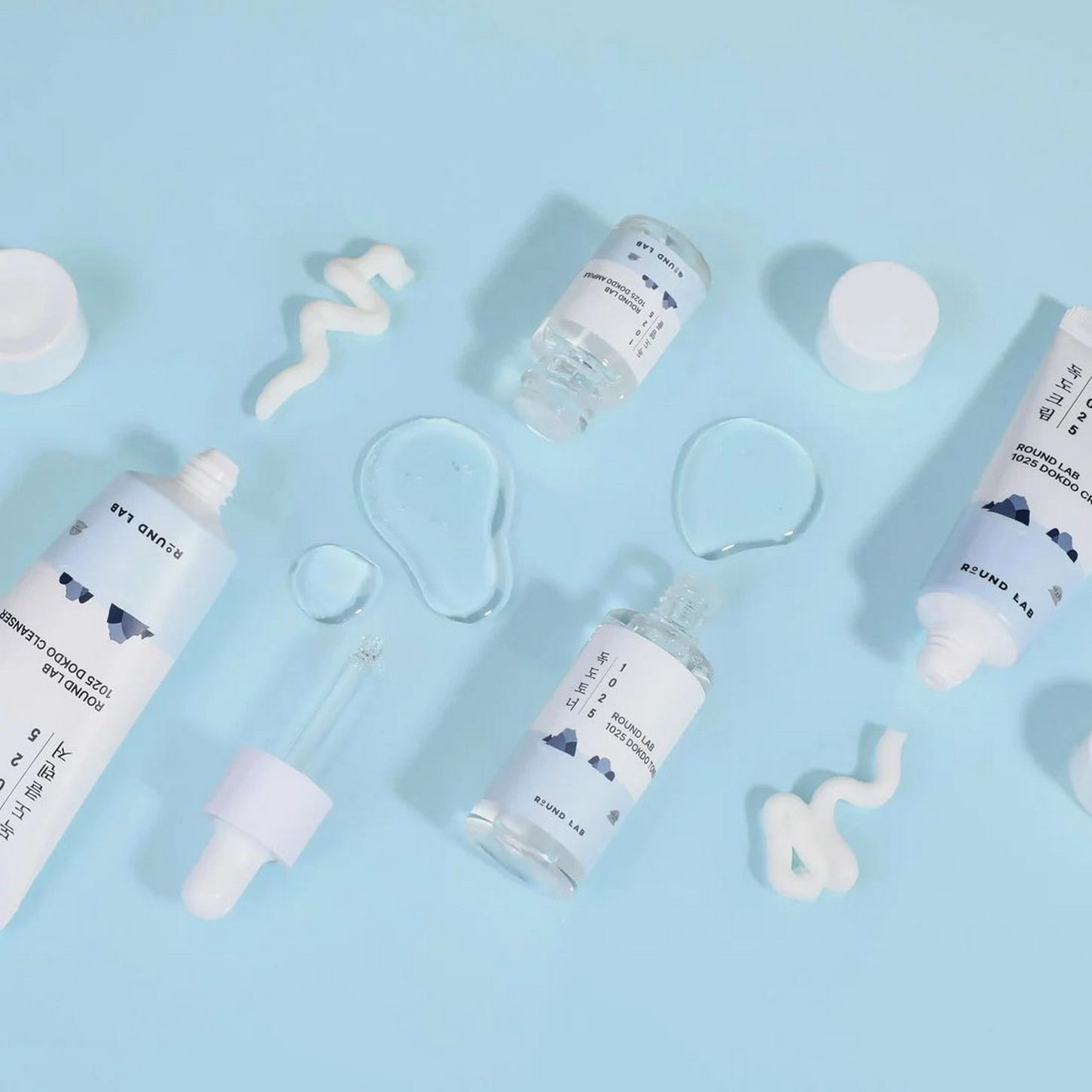 Round Lab 1025 Dokdo Trial Kit (Cleanser 30ml + Toner 20ml + Ampule 10ml + Cream 20ml) - Seyahat Boyu Deneme Seti 1adet