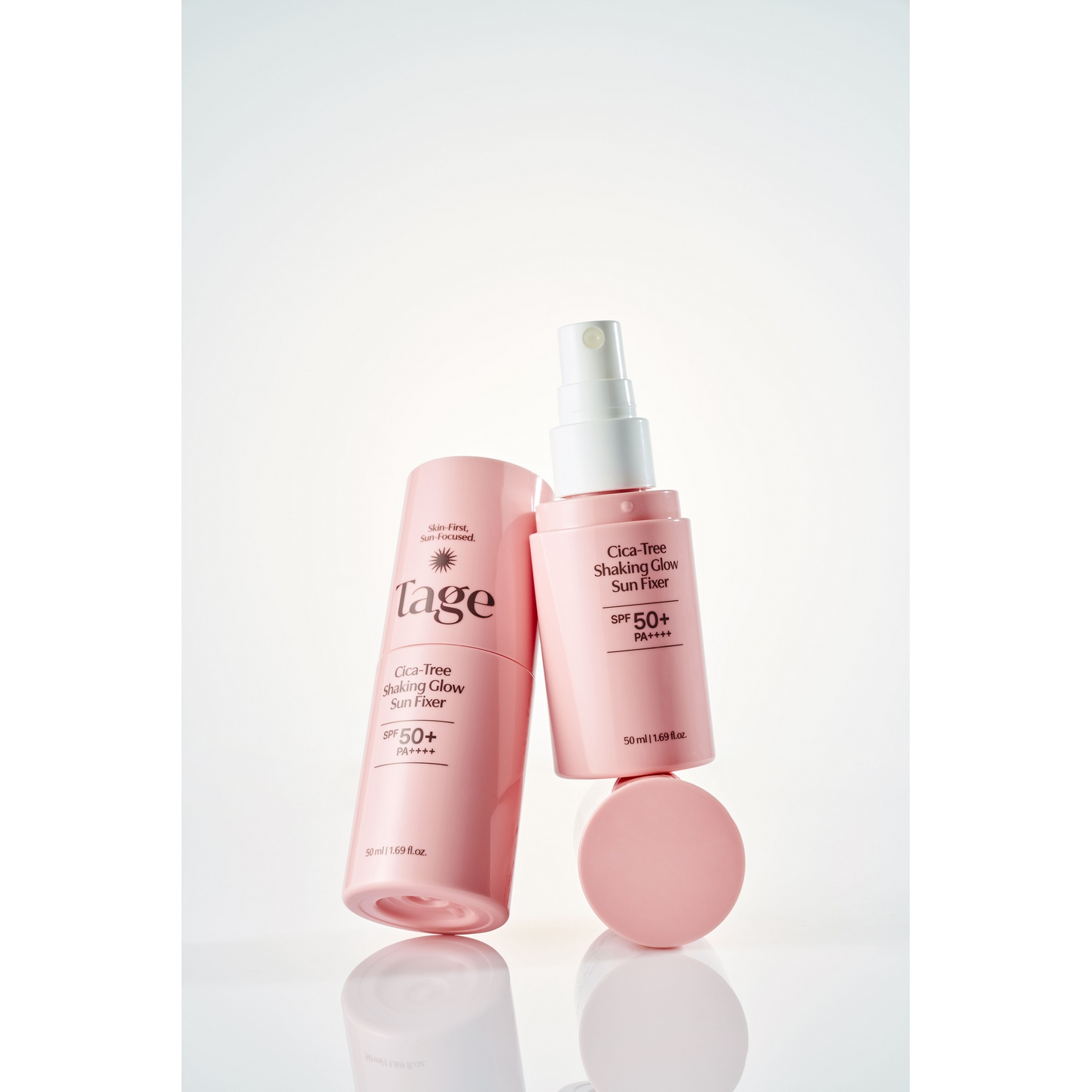 Tage Cica-Tree Shaking Glow Sun Fixer SPF 50+ PA++++ – Işıltılı Bitişli Makyaj Sabitleyici Güneş Koruyucu Sprey 50ml